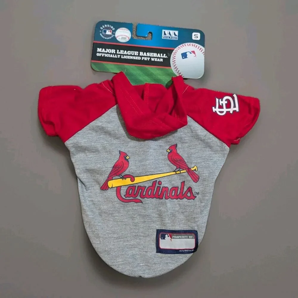 NWT St Louis Cardinals Dog Hoodie Shirt Size Small MLB Pets First Licensed New